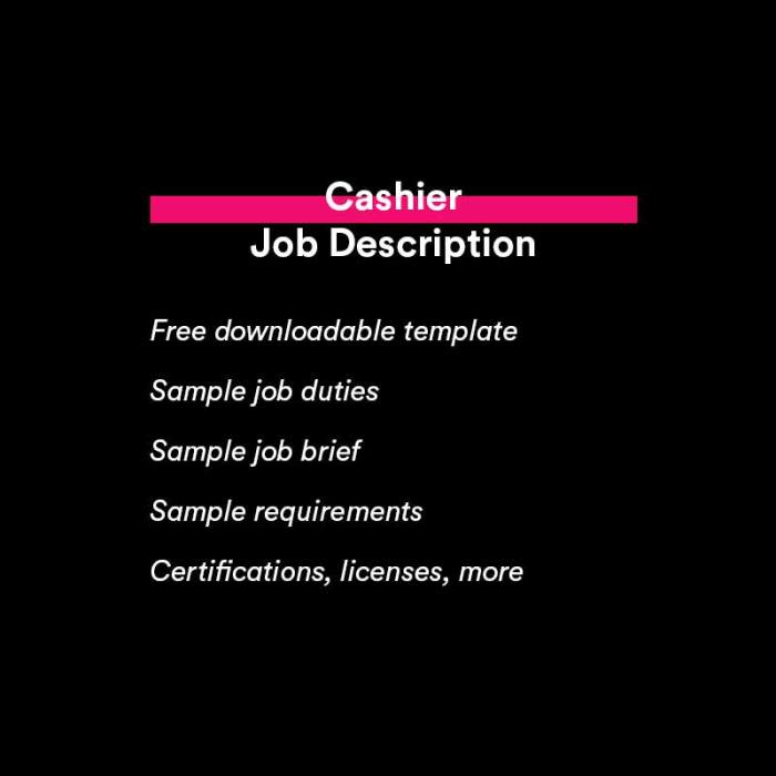 Job cashier description resume sample restaurant picture